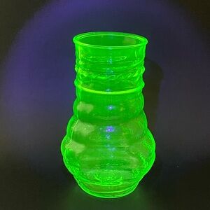 Uranium Glass Vase 7-3/4"